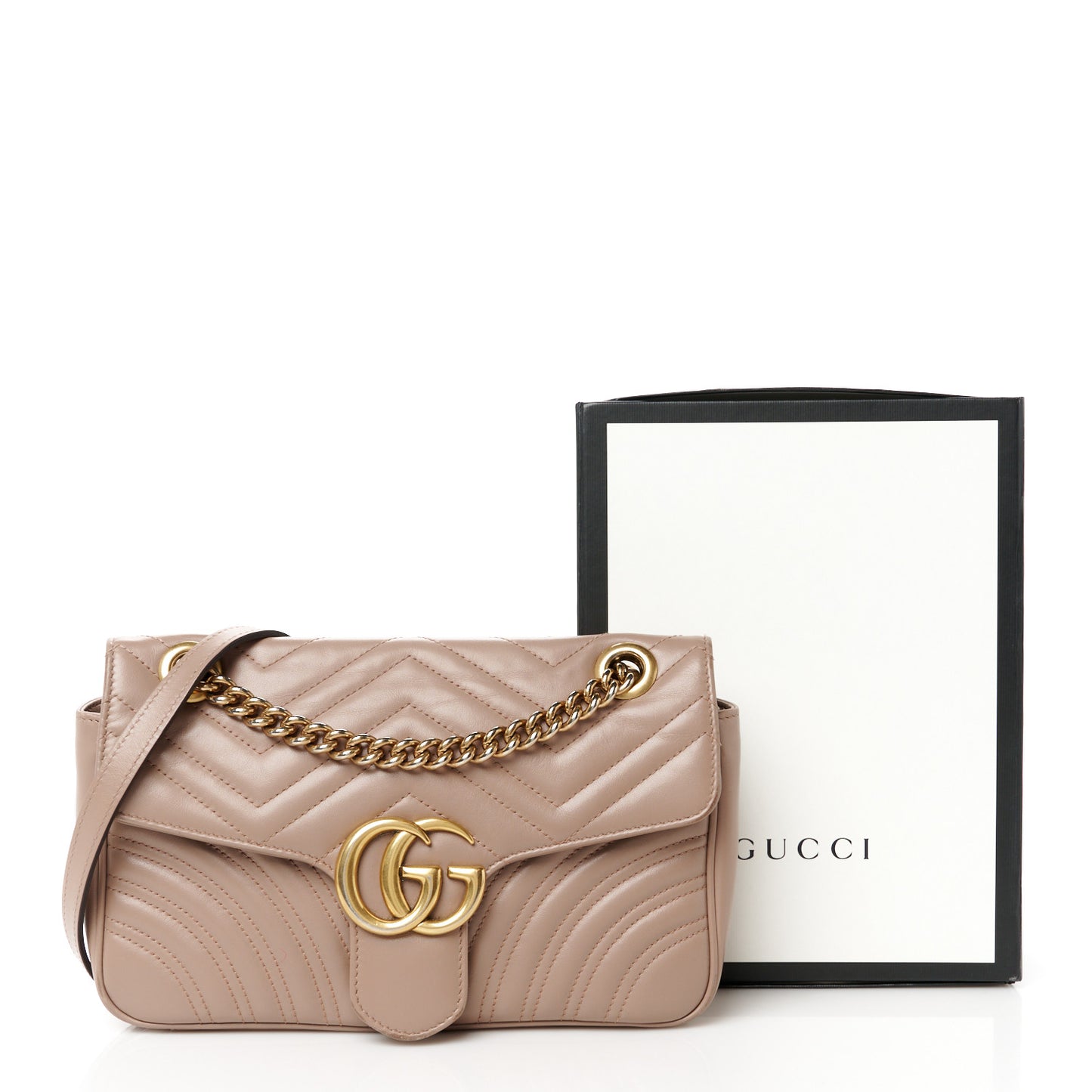 Calfskin Matelasse Small GG Marmont Shoulder Bag Porcelain Rose