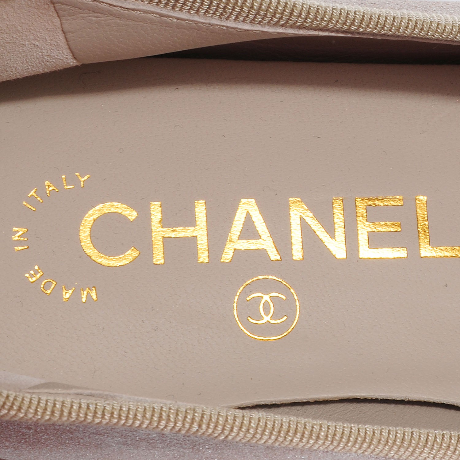 Chanel Leather Metallic CC Cap Toe Ballet Flats 35.5 Light Gold 5 of 7