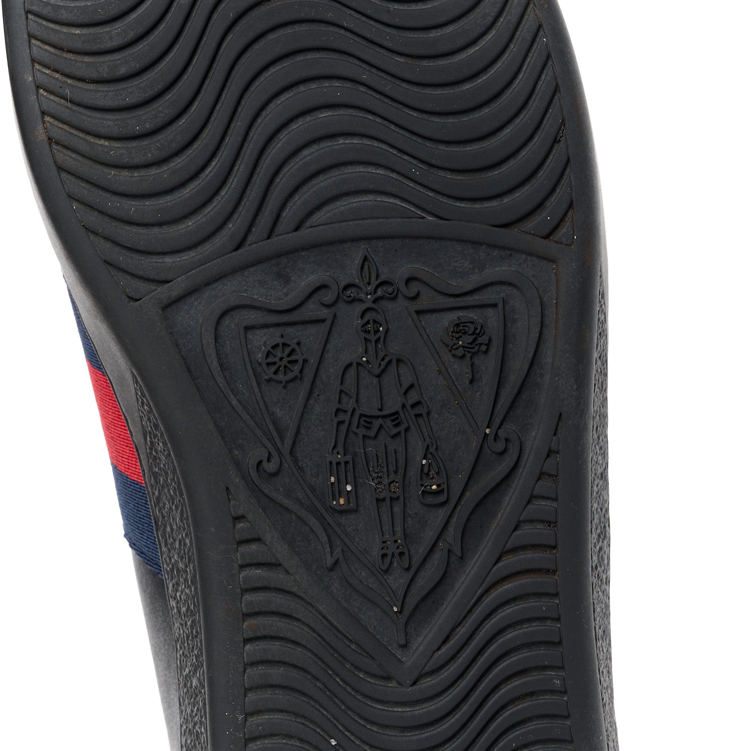 Gucci Miro Soft Calfskin Laminated Ayers Web Bee Embroidered Mens Ace Sneakers 10.5 Black Red Flame Night 6 of 9