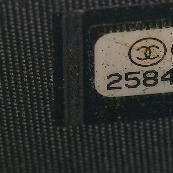 Calfskin Diagonal Chevron Quilted Tassel Wallet On Chain WOC Black