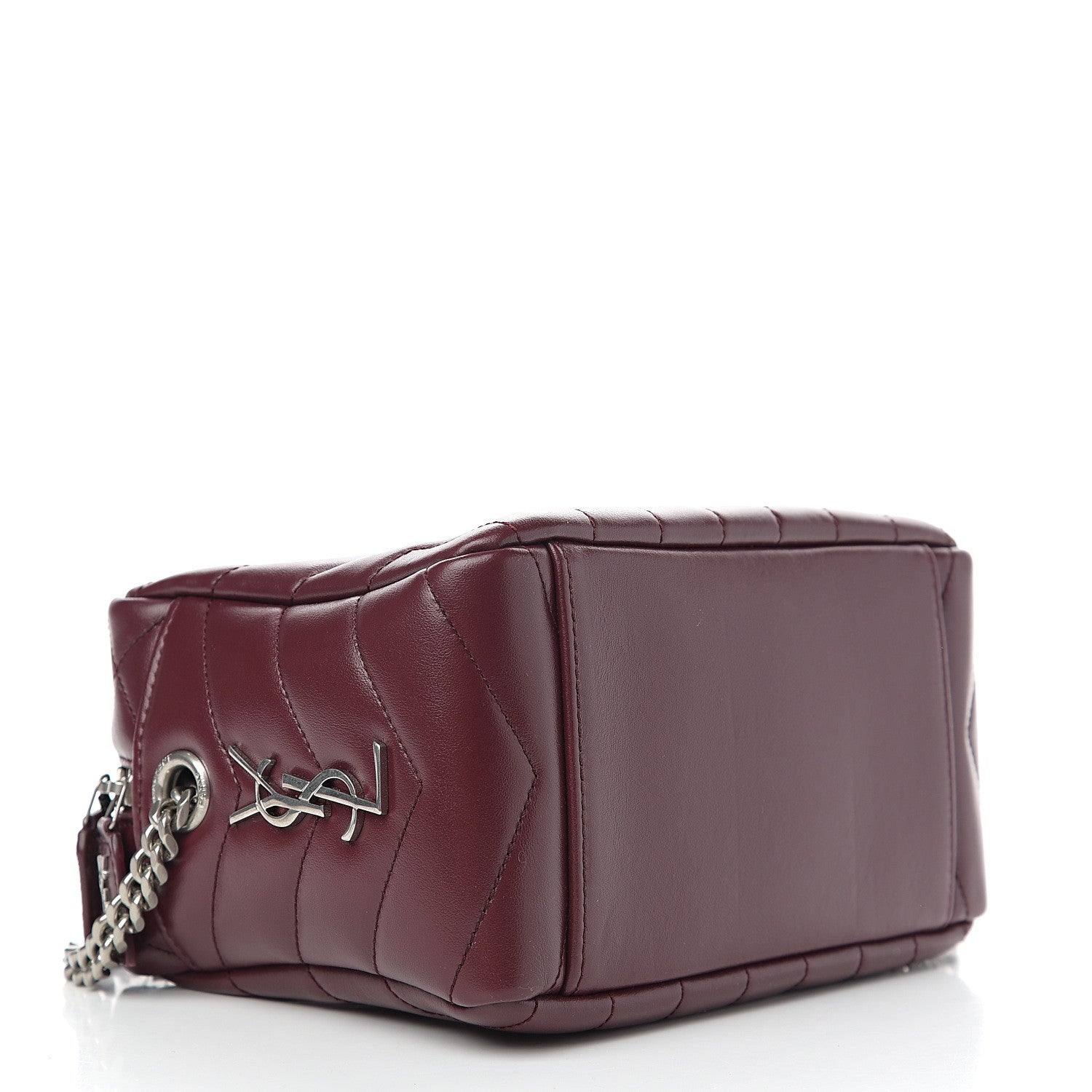 Saint Laurent Calfskin Y Quilted Monogram Small Loulou Bowling Bag Rouge Legion 3 of 8