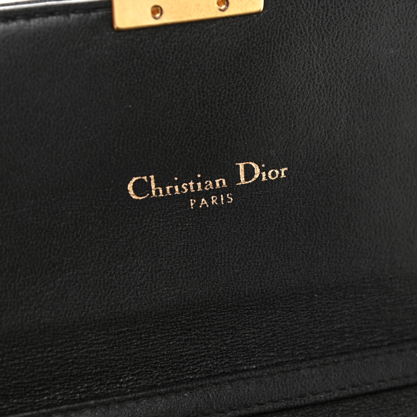 Lambskin Cannage Studded Dioraddict Wallet on Chain Black
