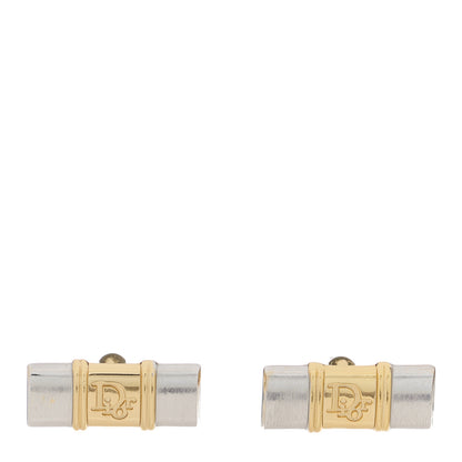 Christian Dior Homme Logo Cufflinks Gold Silver 1 of 9
