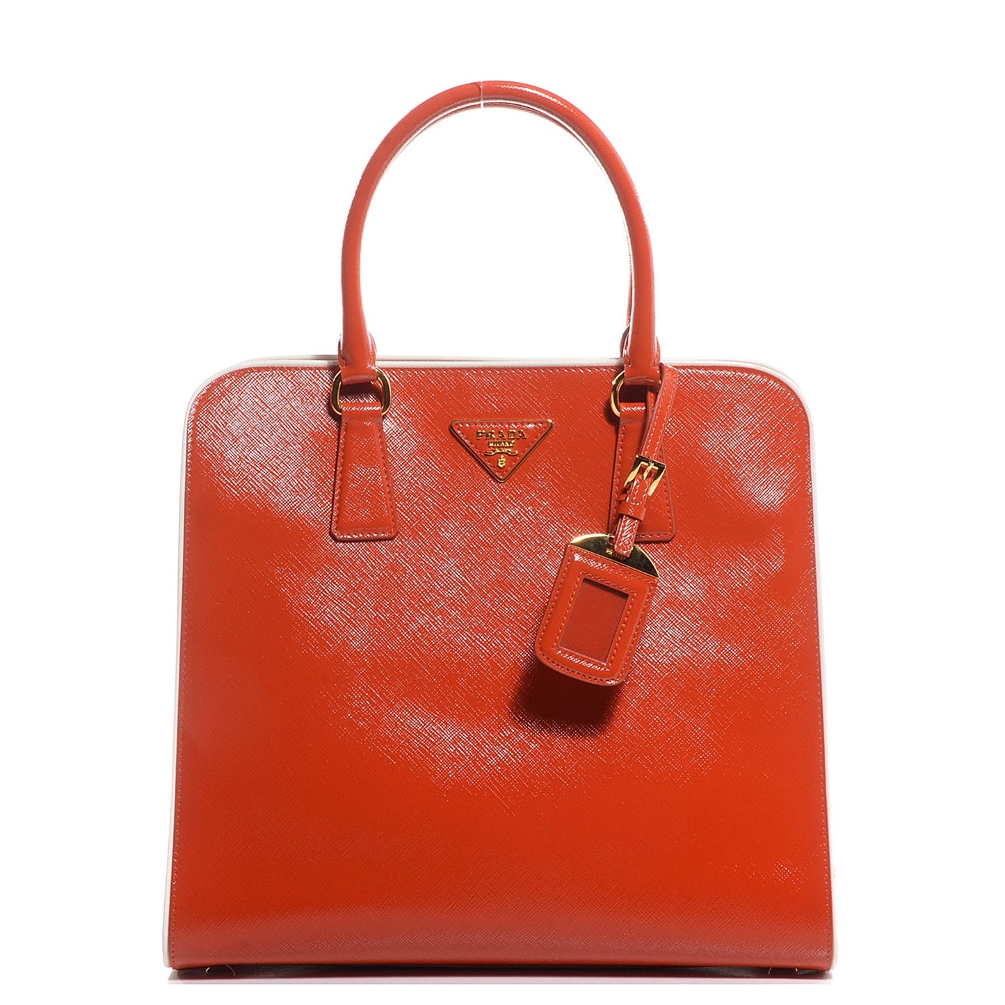 Saffiano Vernice Shopping Tote Arancio
