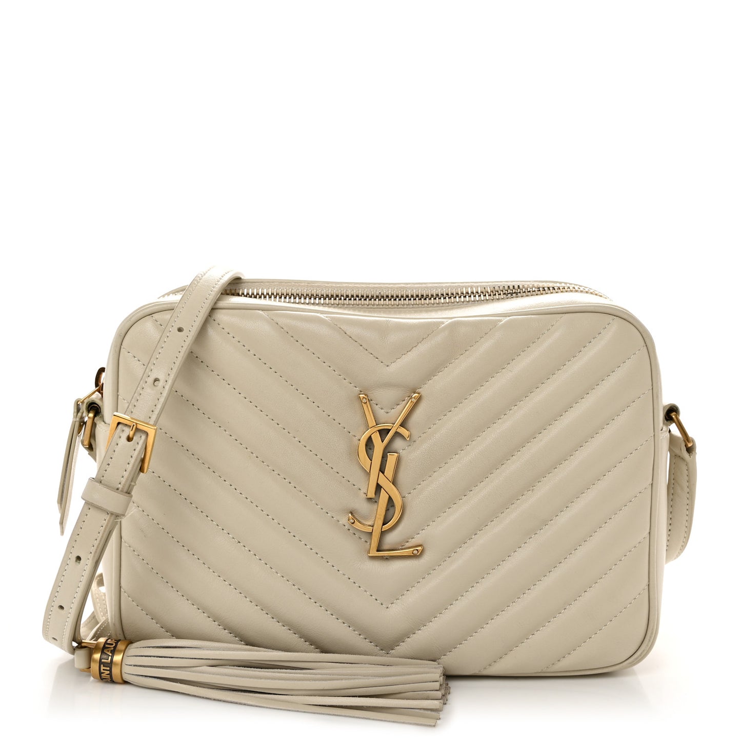 Calfskin Matelasse Monogram Lou Camera Bag Crema Soft