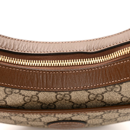 Gucci GG Supreme Monogram Azalea Calfskin Mini Retro Interlocking G Half Moon Bag Beige Ebony Brown Sugar 11 of 11
