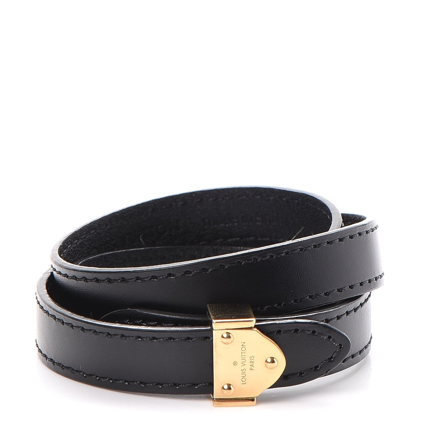 Calfskin Box It Bracelet 17 Black