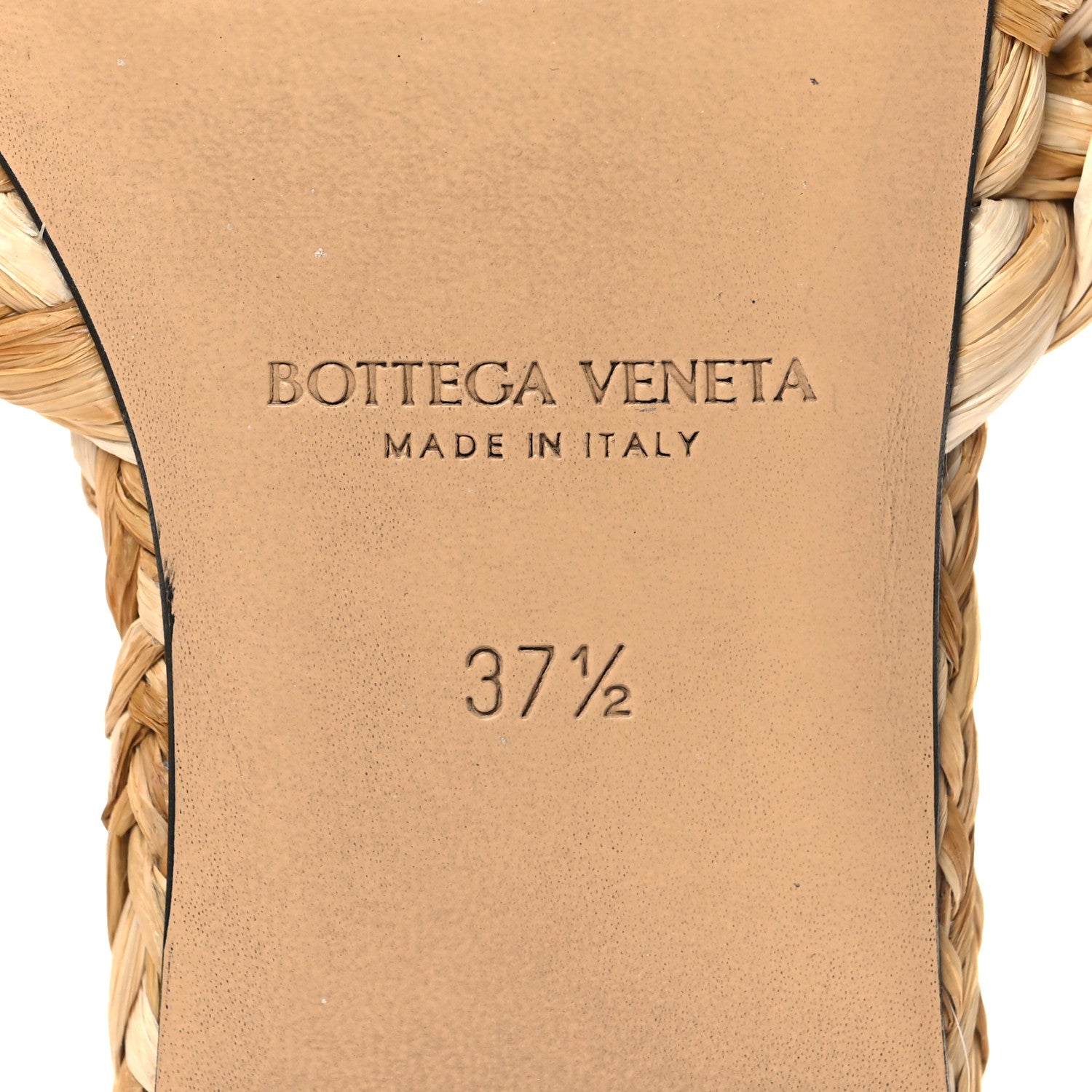 Bottega Veneta Raffia Twisted Intrecciato Stretch Flat Sandals 37.5 Macadamia 7 of 8