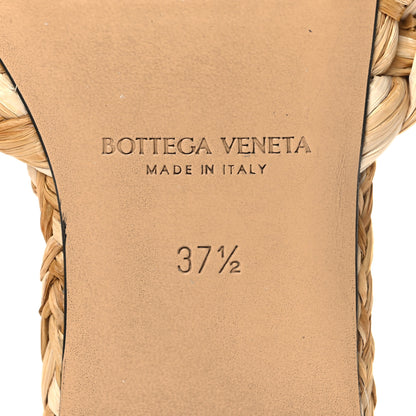 Bottega Veneta Raffia Twisted Intrecciato Stretch Flat Sandals 37.5 Macadamia 7 of 8