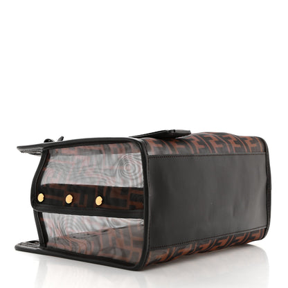 Fendi Mesh Vitello Century FF 1974 Mini Peekaboo Defender Cover Marrone Black Ebano 4 of 8