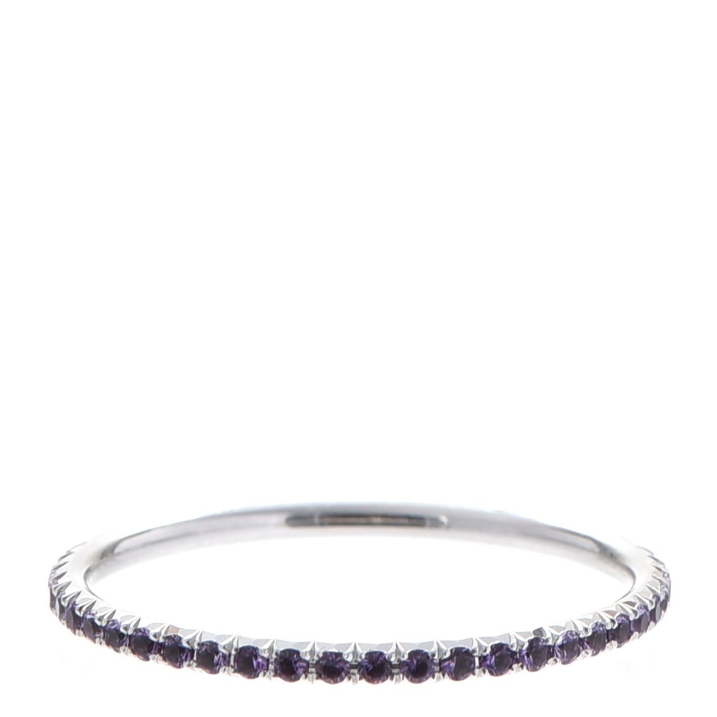 18K White Gold Amethyst Metro Ring 8.5