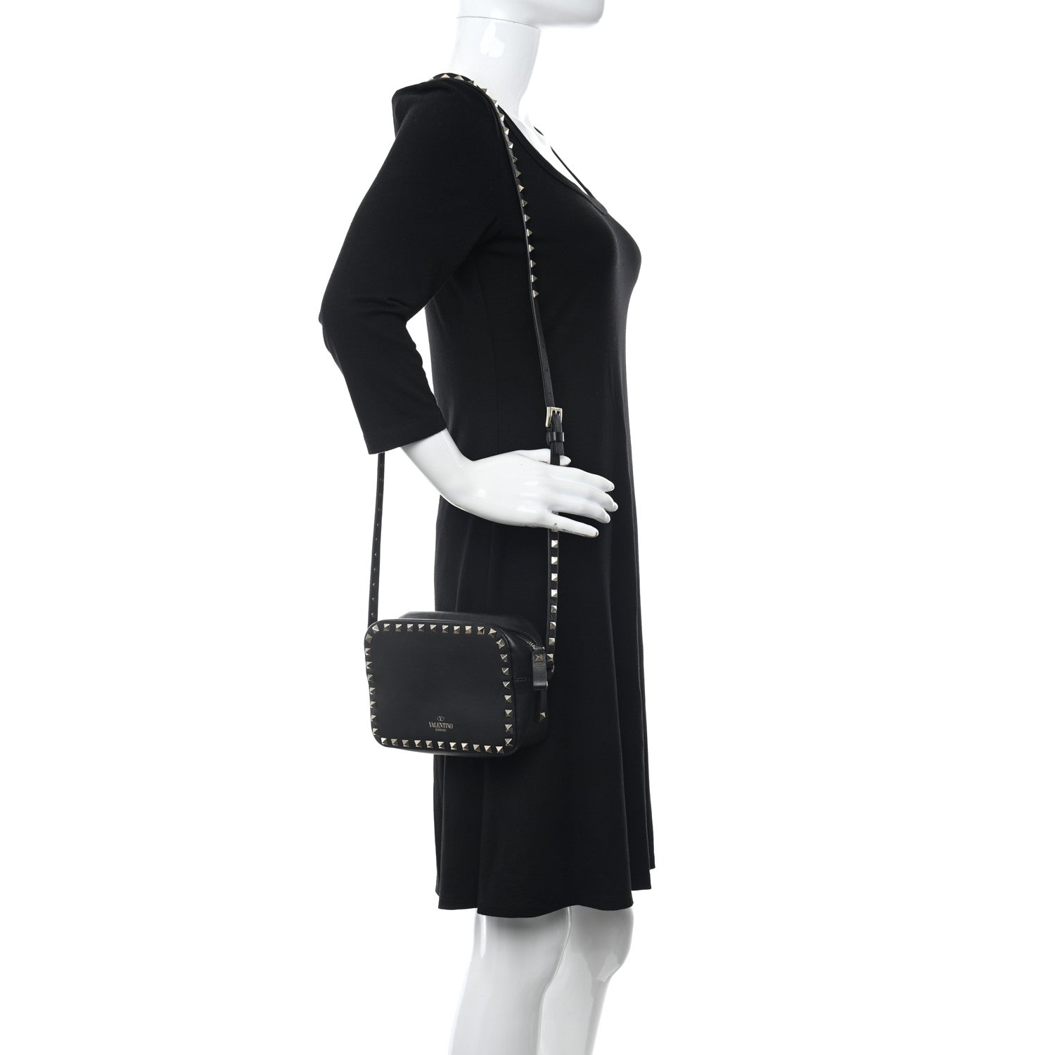 Valentino Garavani Calfskin Rockstud Camera Crossbody Bag 2 of 14