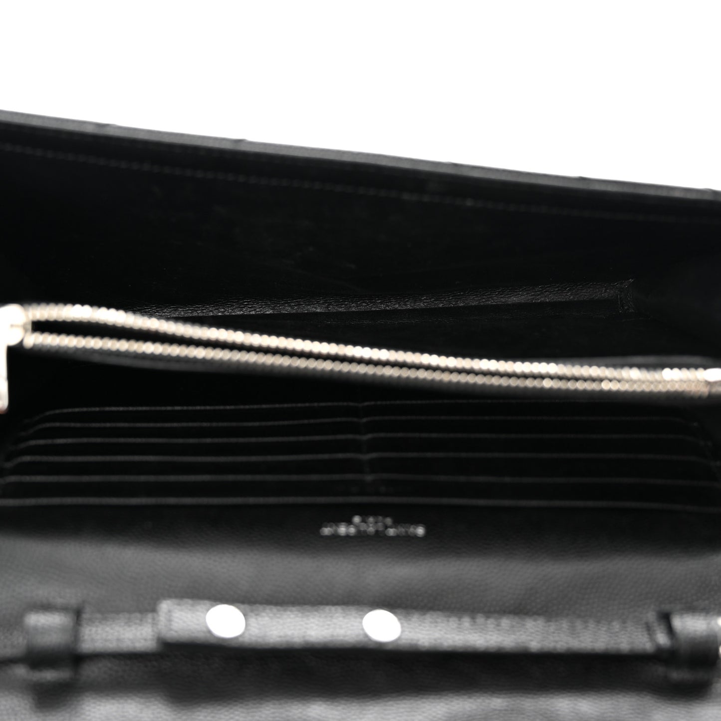 Grain De Poudre Matelasse Chevron Monogram Chain Wallet Black