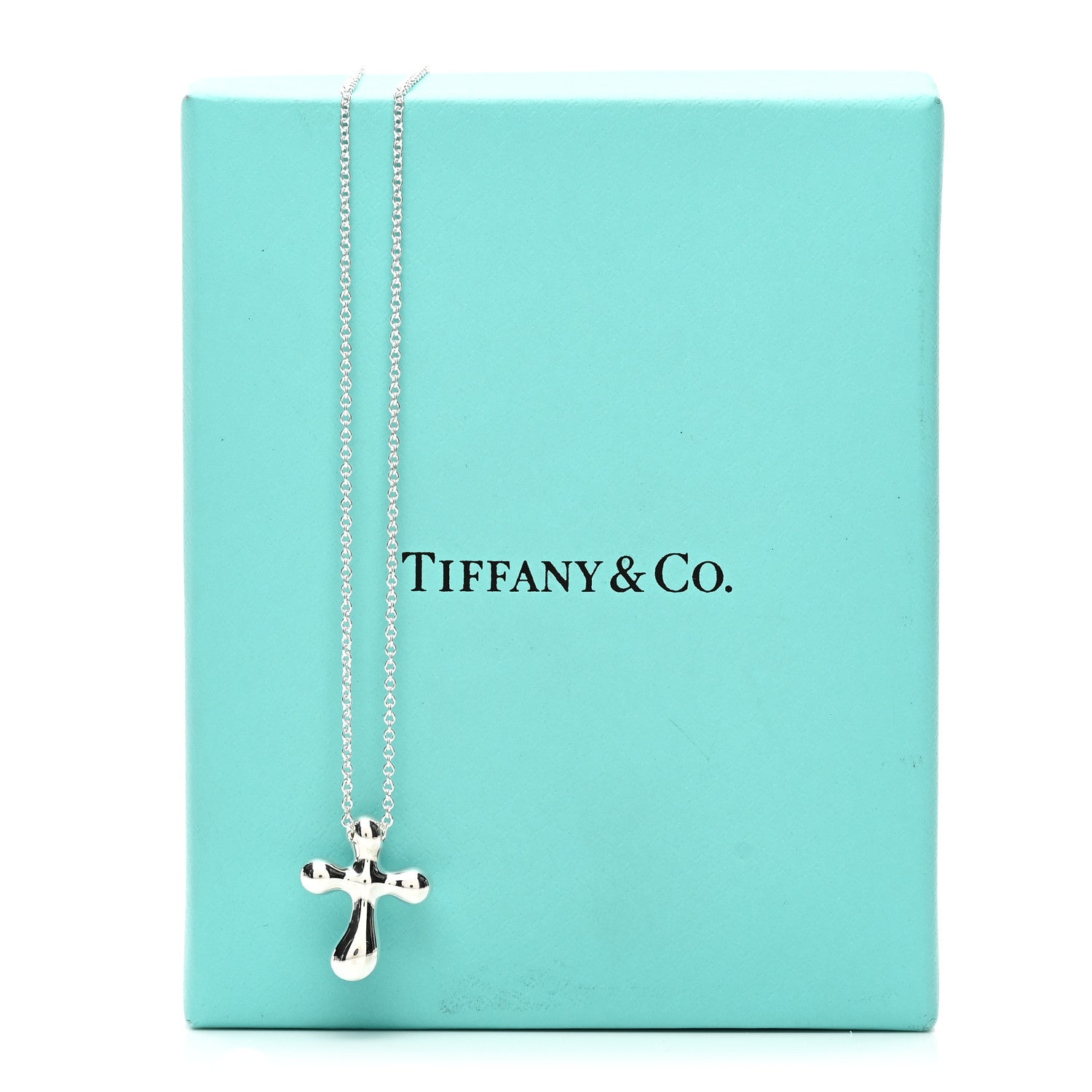 Tiffany Sterling Silver 12mm Elsa Peretti Cross Pendant Necklace