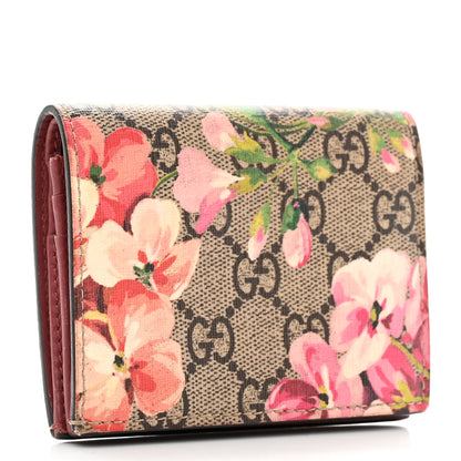Gucci GG Supreme Monogram Blooms Card Case Beige Multicolor Dry Rose 3 of 9