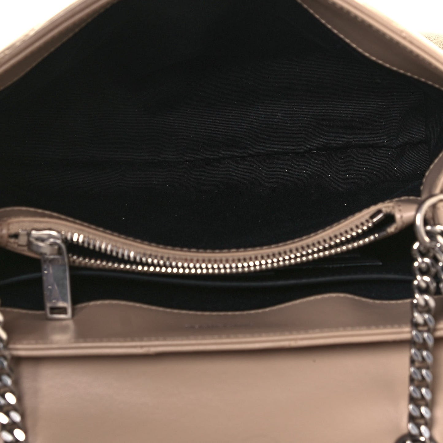 Calfskin Y Quilted Monogram Small Loulou Chain Satchel Dark Beige