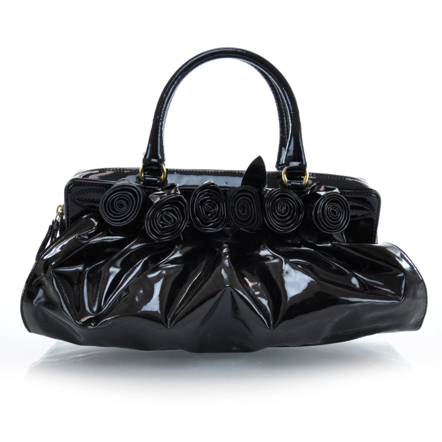 Valentino Garavani Coated Canvas Lacca Fleur Frame Bag Black 1 of 8