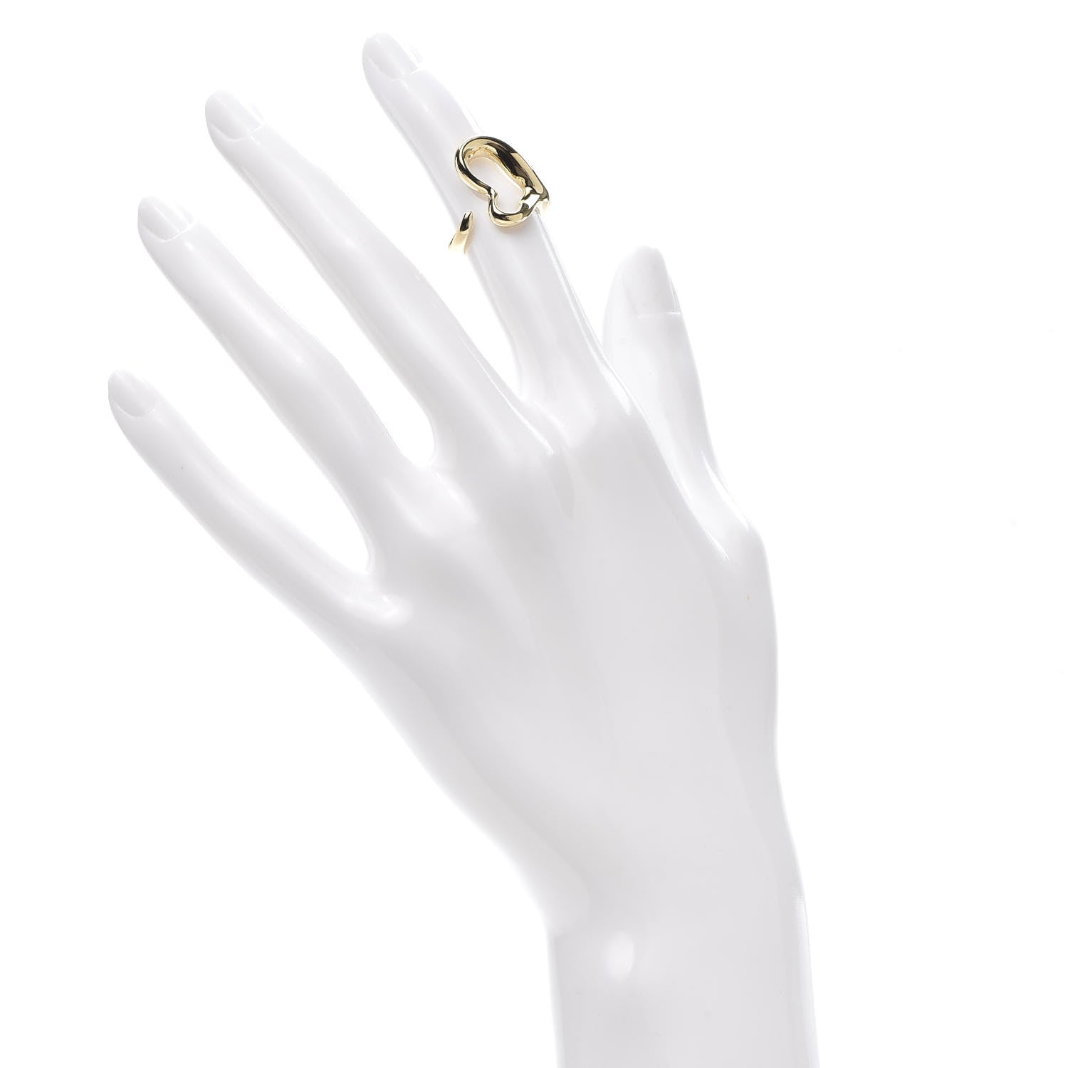 Tiffany 18K Yellow Gold Medium Elsa Peretti Open Heart Ring 46 3.75 2 of 4