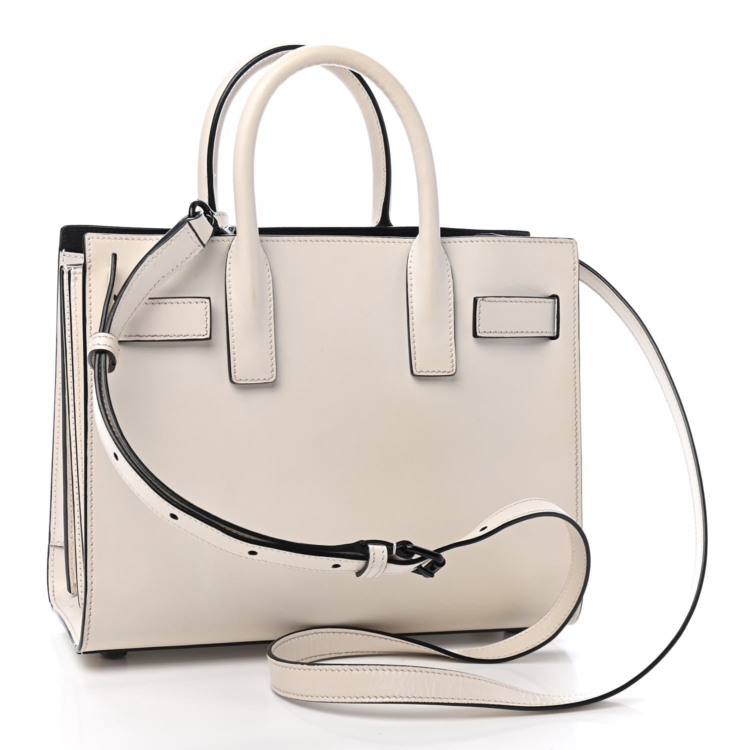 Saint Laurent Grained Calfskin Nano Sac De Jour Porcellana Black 3 of 9
