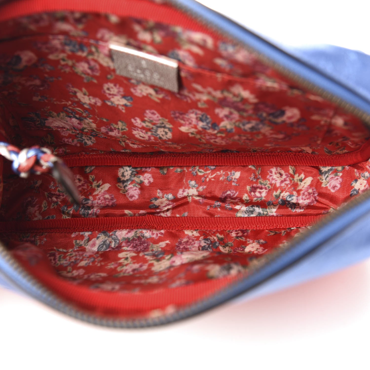 Gucci Laminated Nappa Trapuntata Small Zumi Shoulder Bag Rosso Marine Argento 5 of 11
