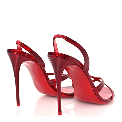 Christian Louboutin Metallic Patent Psychic Emilie 100 Slingback Sandals 39 Loubi 5 of 11