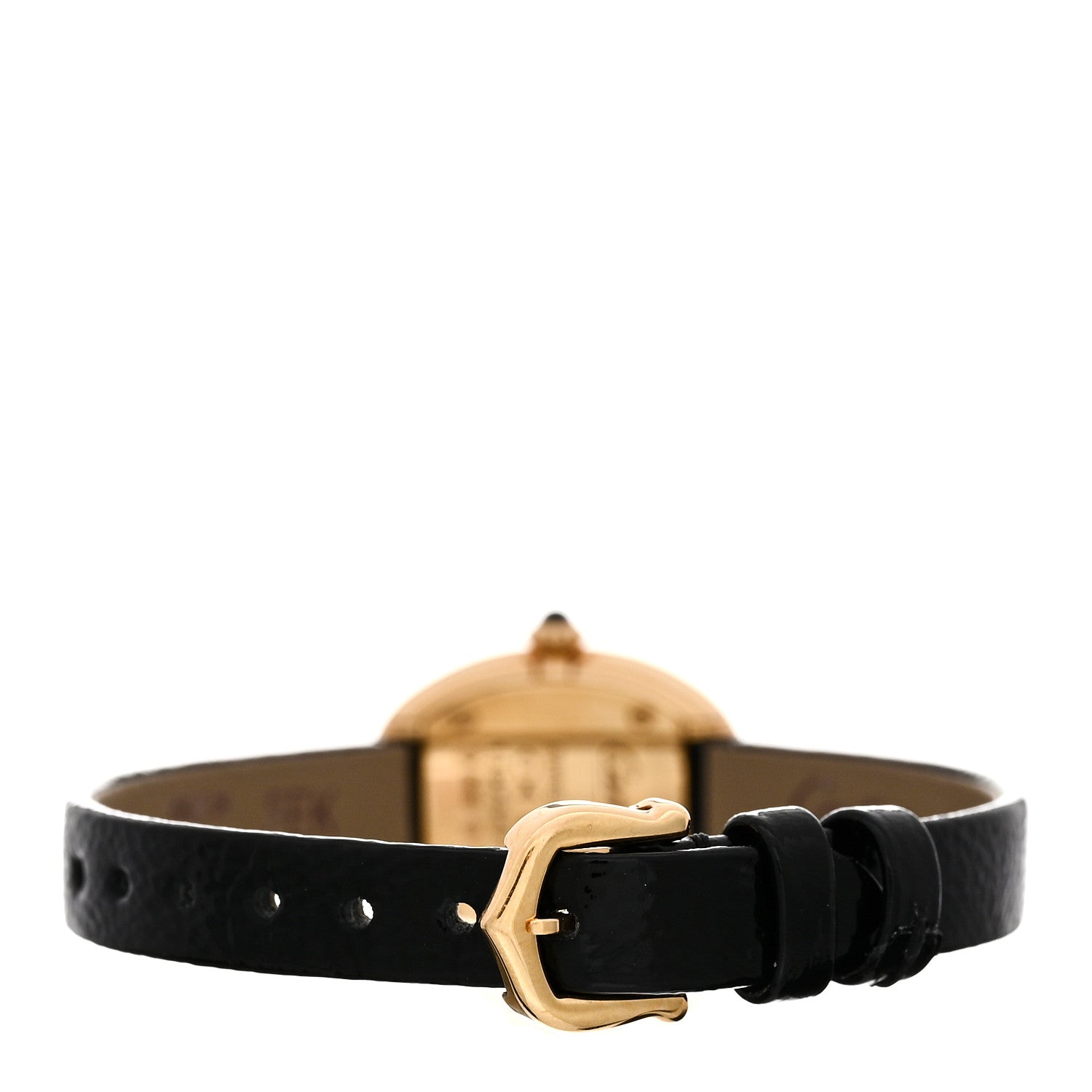 Cartier 18K Yellow Gold Calfskin 18mm Baignoire Quartz Watch 3 of 5