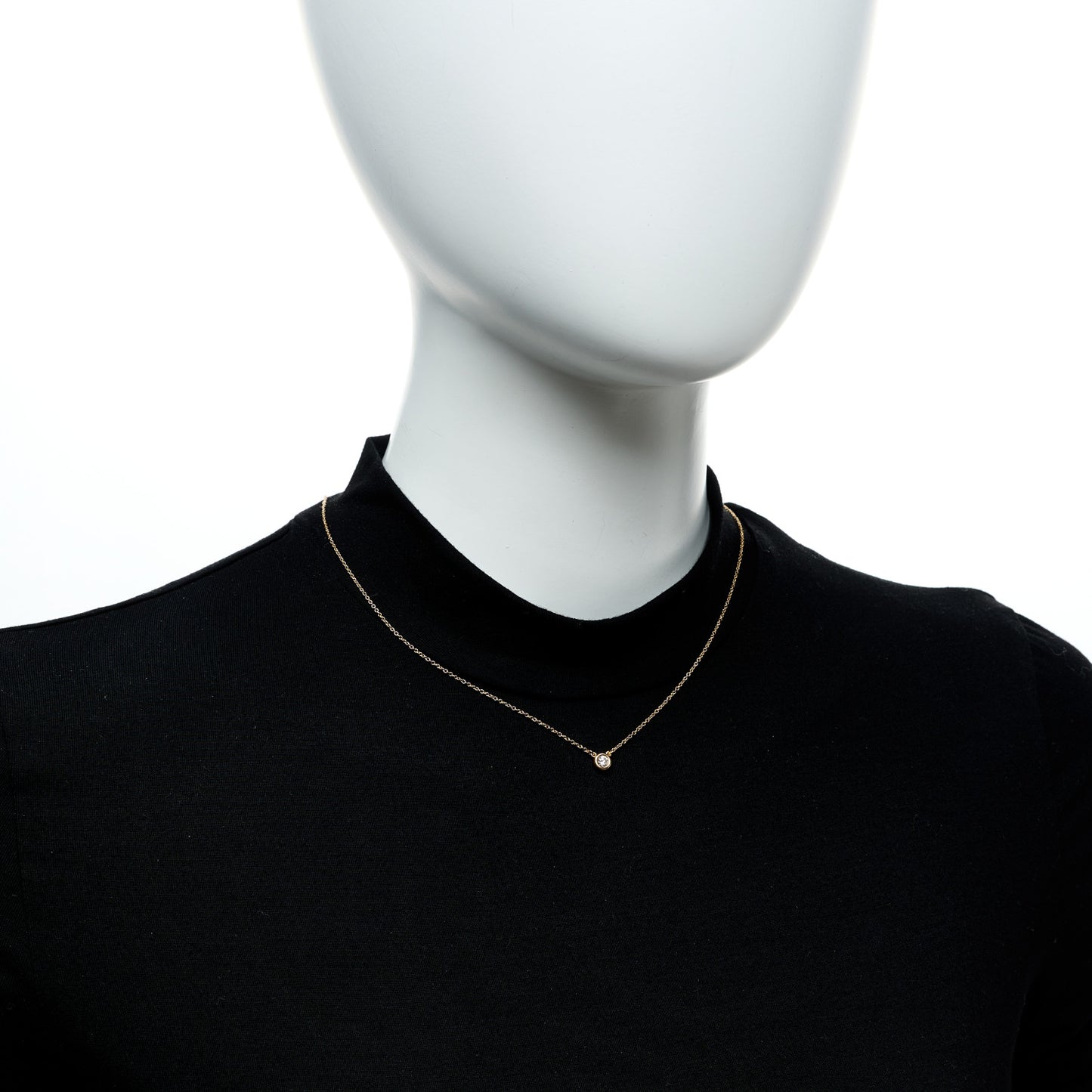 18K Rose Gold Diamond .14ct Elsa Peretti Diamonds by the Yard Pendant Necklace