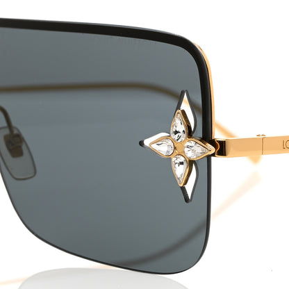 Louis Vuitton Metal Swarovski Crystal Star Light Sunglasses Z1664U Gold 7 of 9