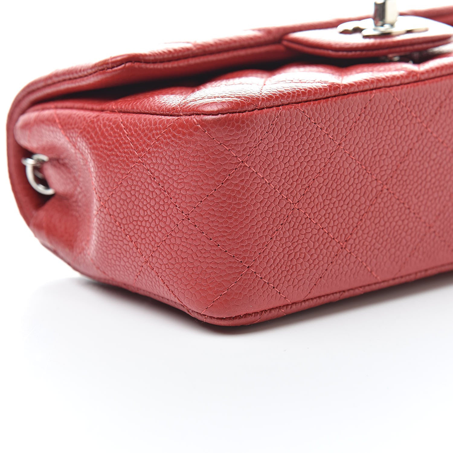 Chanel Caviar Quilted Mini Rectangular Flap Red 9 of 13