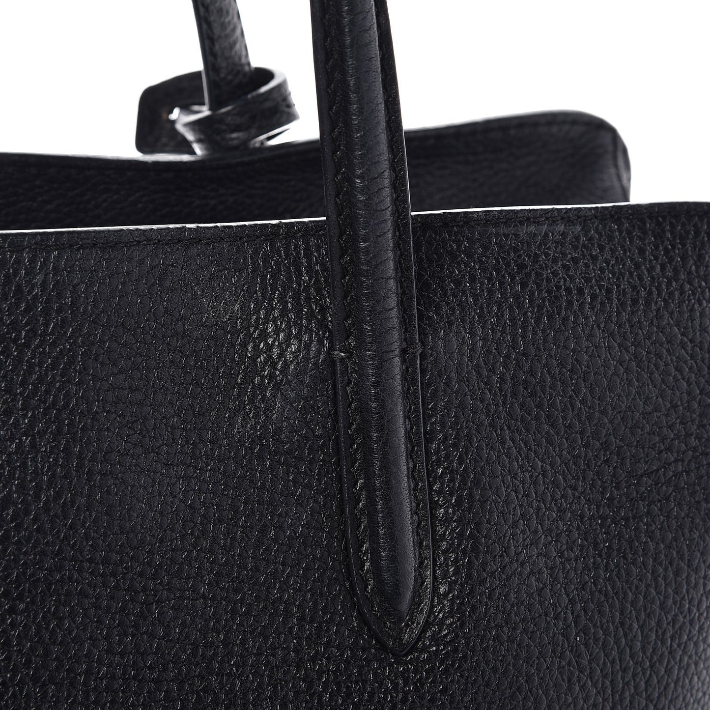 Pebbled Calfskin Small Skull Padlock Zip Around Tote Black