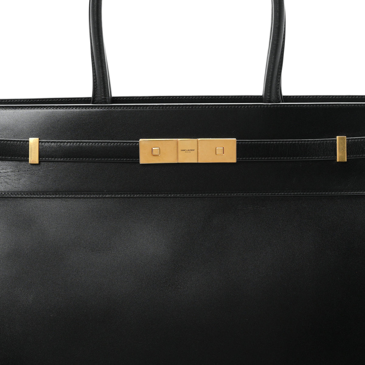 Saint Laurent Smooth Calfskin Manhattan North South Shopper Tote Black 7 of 10