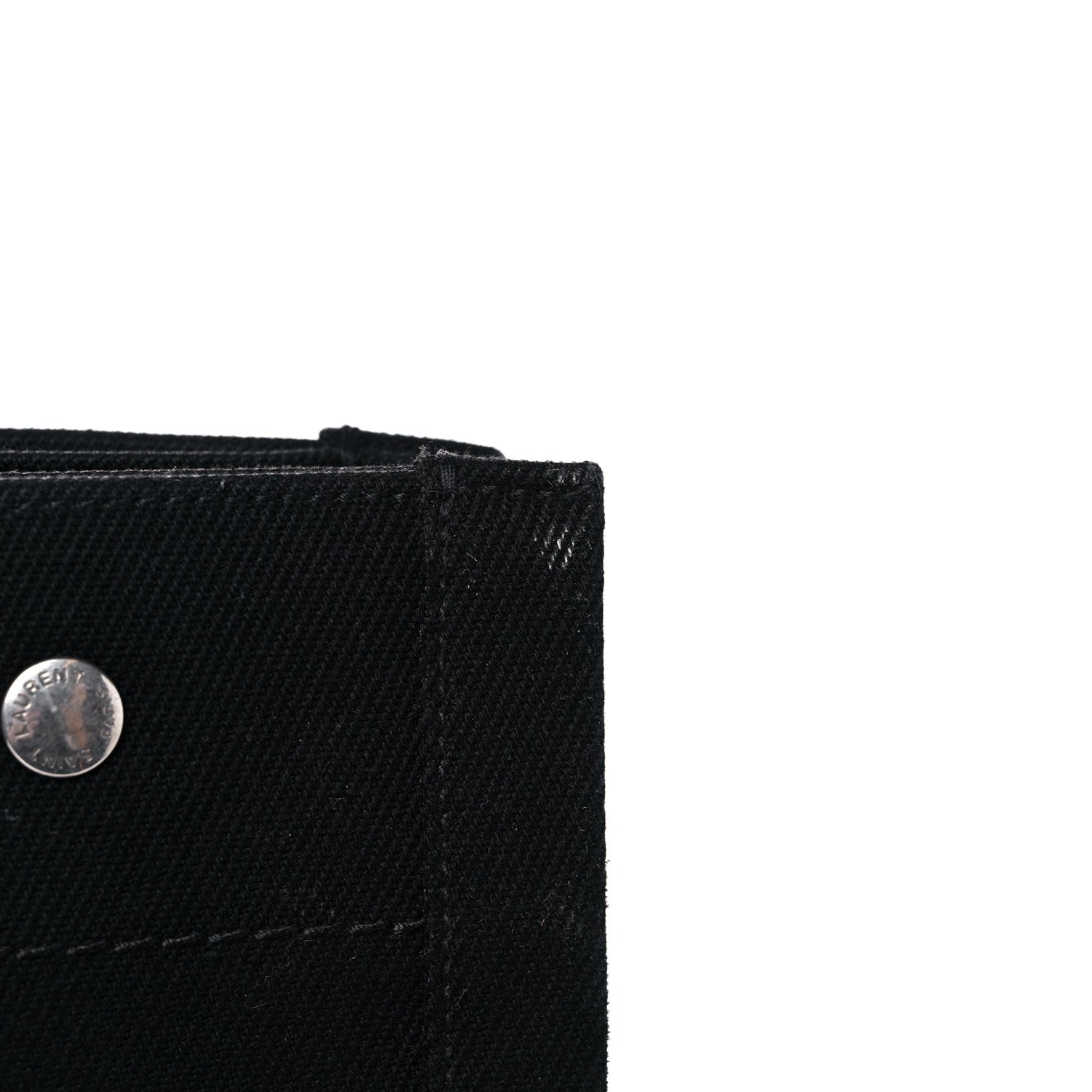 Saint Laurent Linen Calfskin Rive Gauche Tote Black 18 of 19