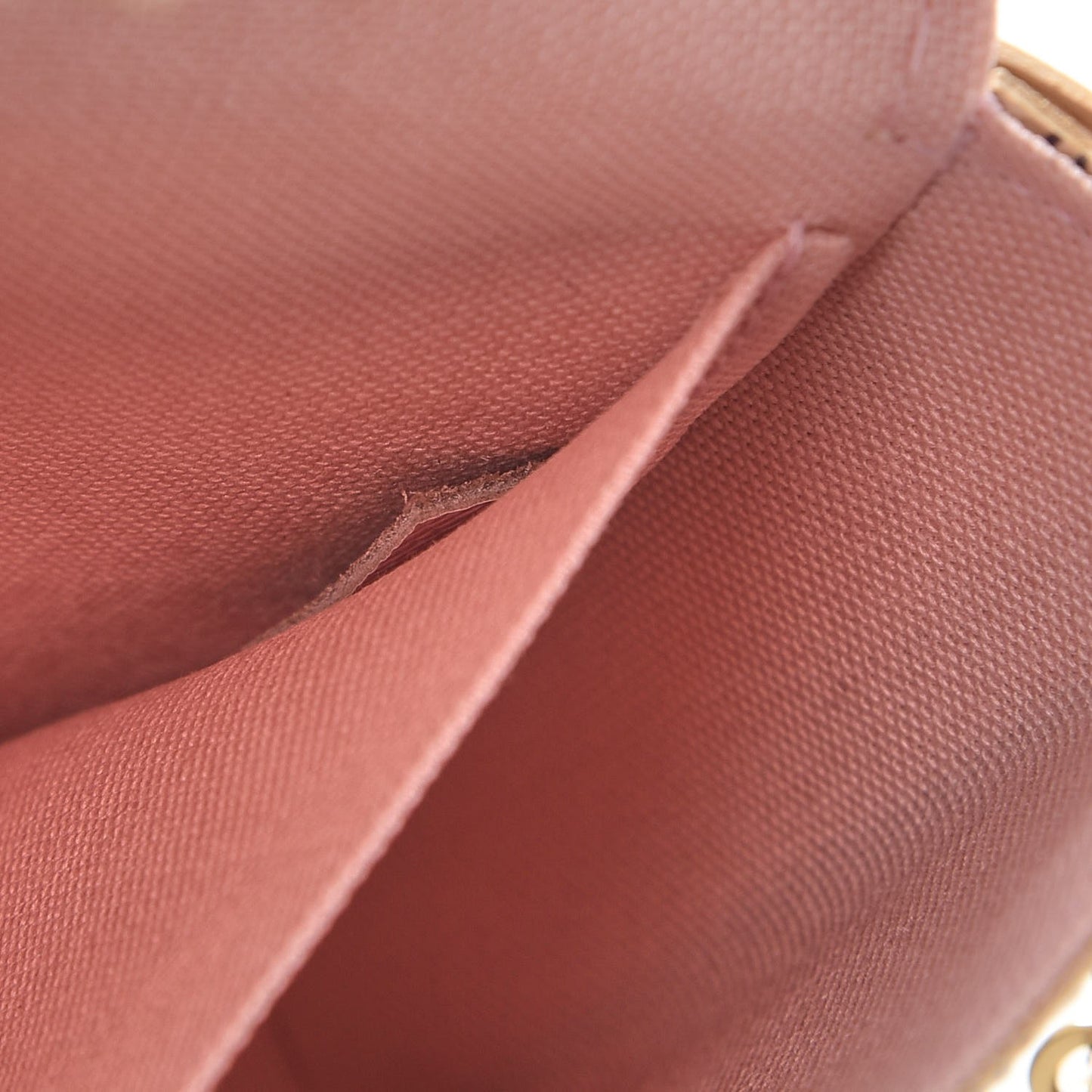 Damier Azur Pochette Felicie Chain Wallet Rose Ballerine