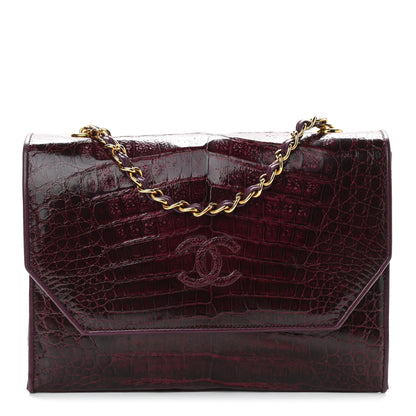 Chanel Alligator Envelope Flap Burgundy 1 of 12