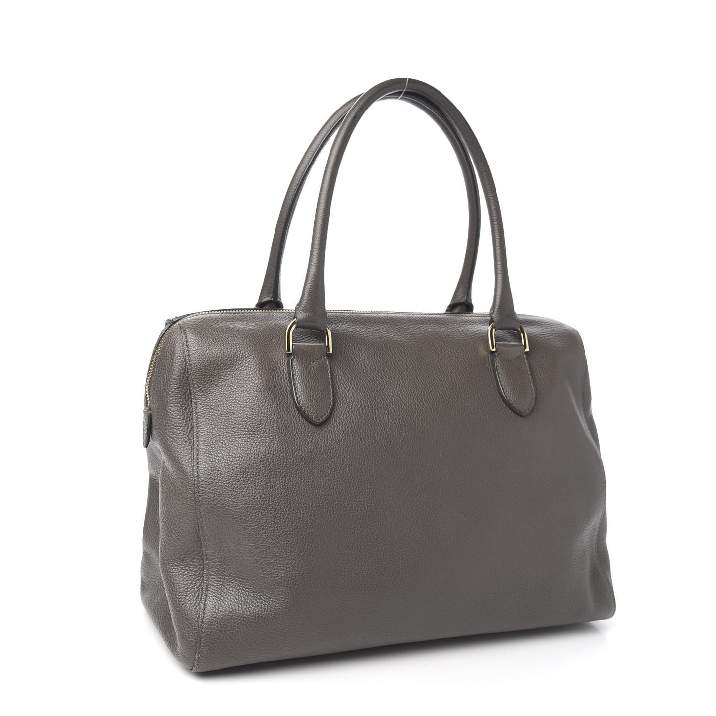 Glossy Goatskin Medium Del Rey Satchel Grey