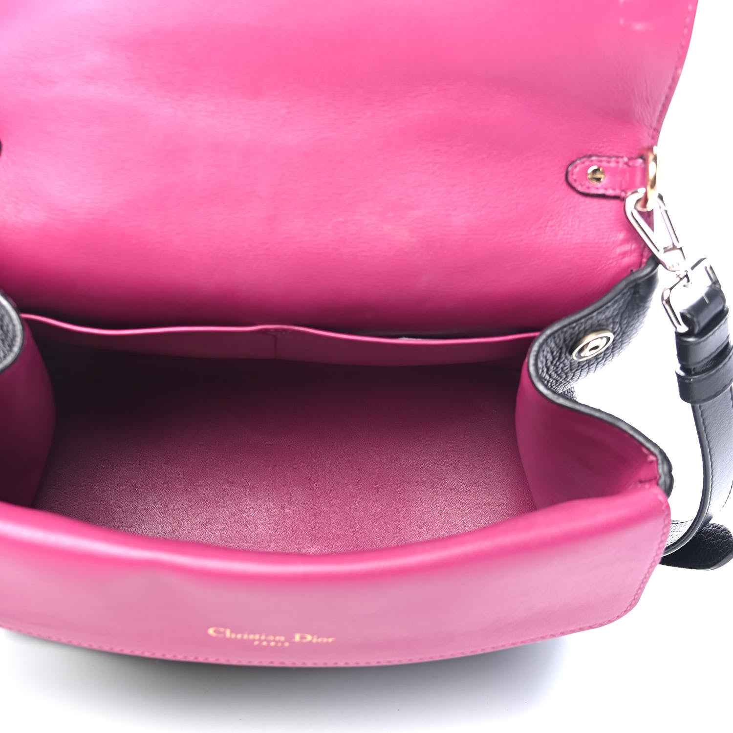 Christian Dior Bullcalf Small Be Dior Flap Black Fraise 4 of 9