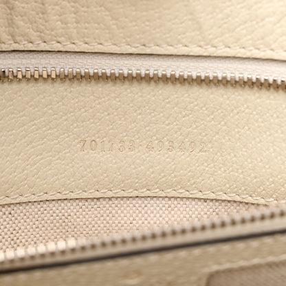 Gucci Canvas Web Embroidered Interlocking G Tote Light Beige Mystic White Green Red 6 of 9