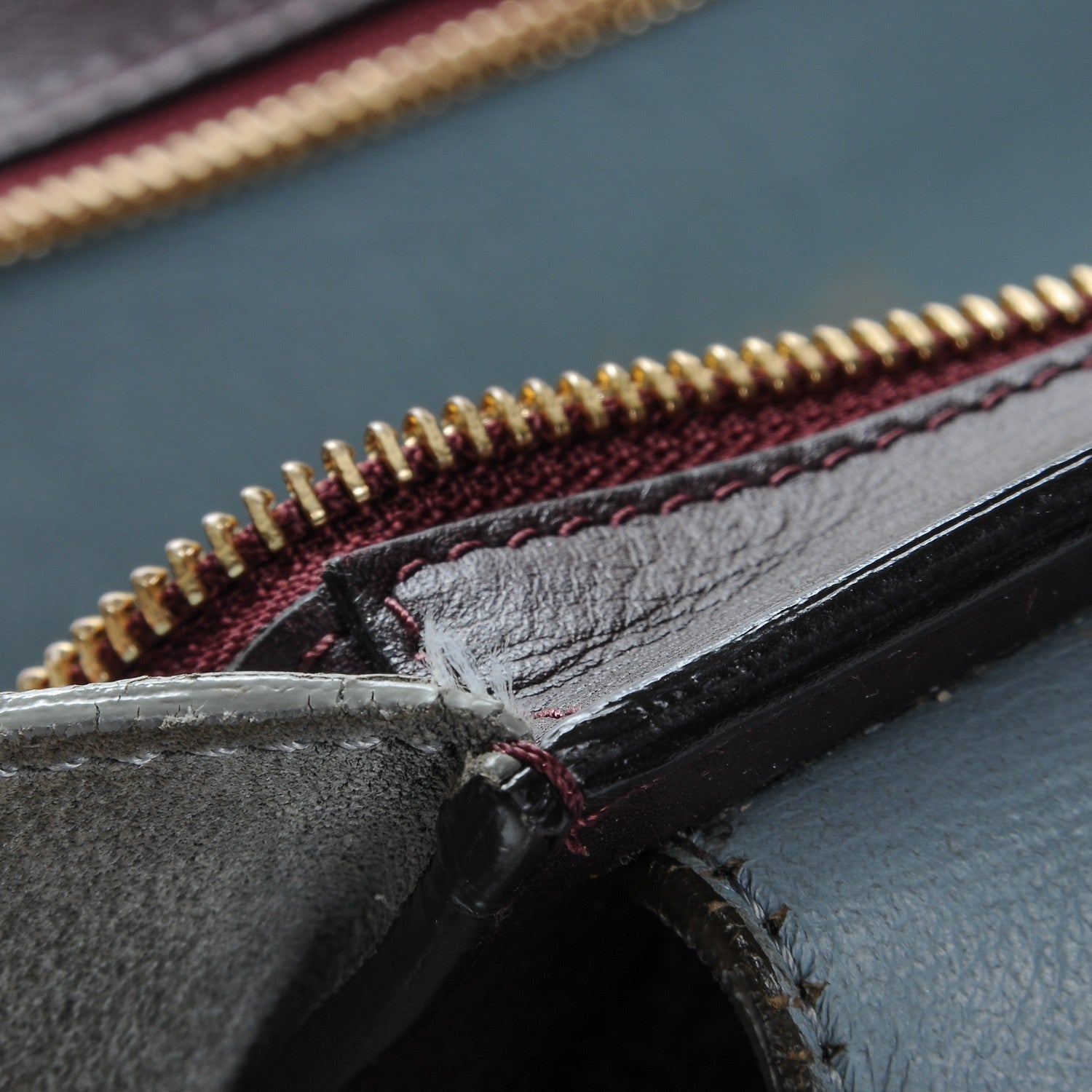 Celine Smooth Calfskin Suede Medium Tri-Color Trapeze Dark Grey 15 of 23