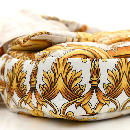 Fendi X VERSACE Silk Fendace FF Baroque Quilted Scarf Baguette White Gold 5 of 13