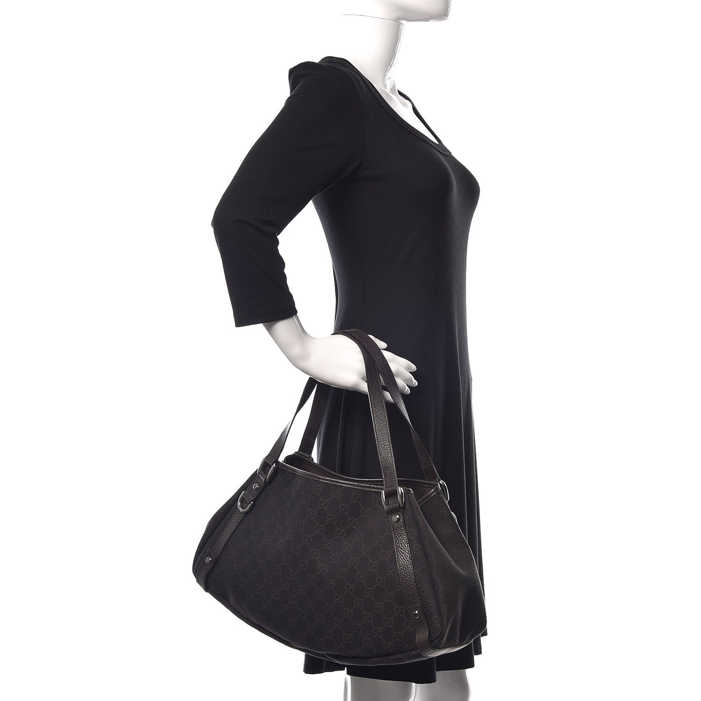 Monogram Medium Abbey Shoulder Bag Chocolate