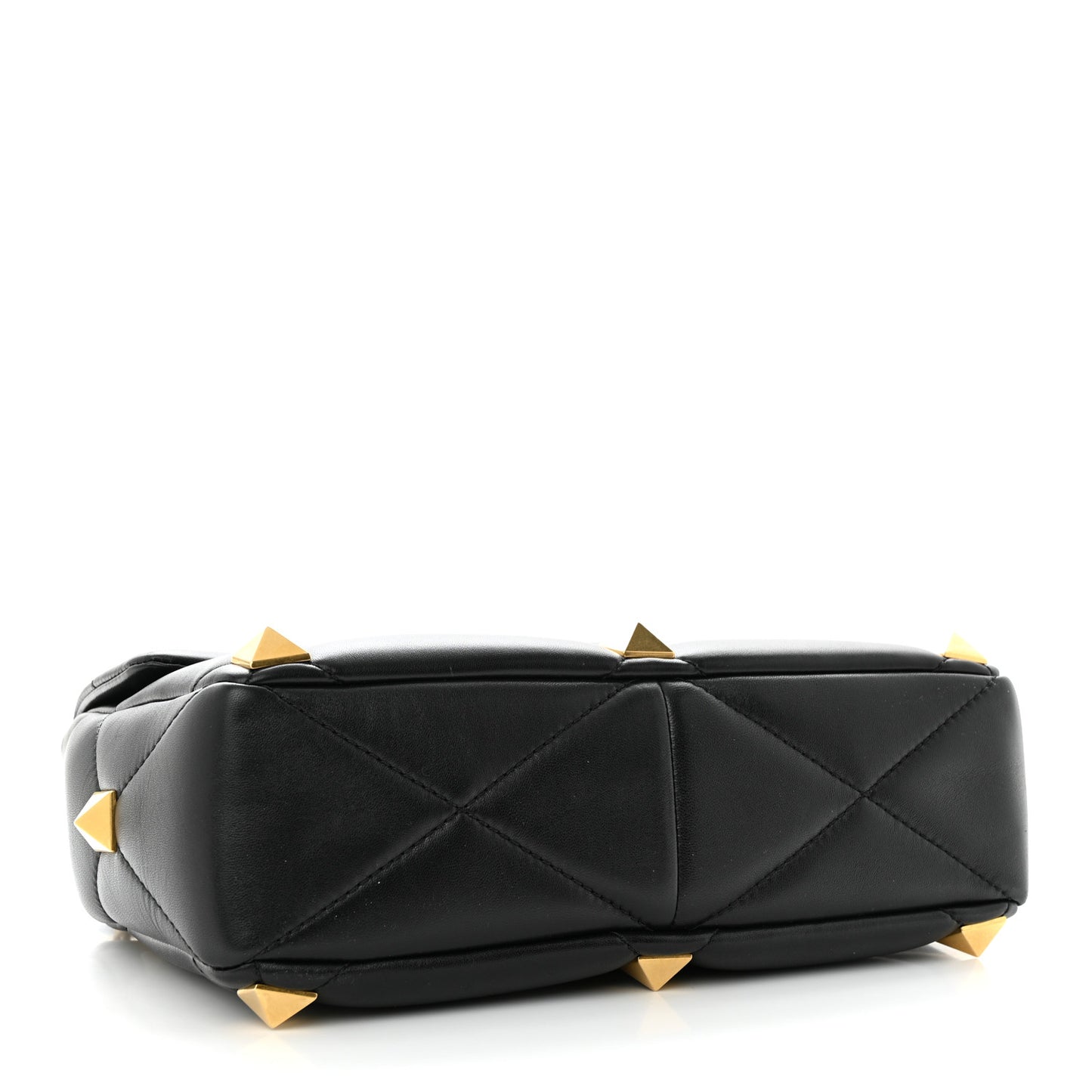 Nappa Large Roman Stud Shoulder Bag Black