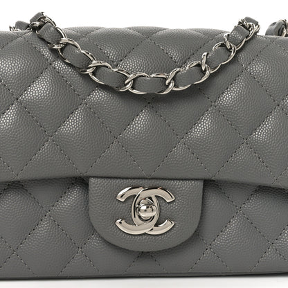 Chanel Caviar Quilted Mini Rectangular Flap Grey 8 of 11