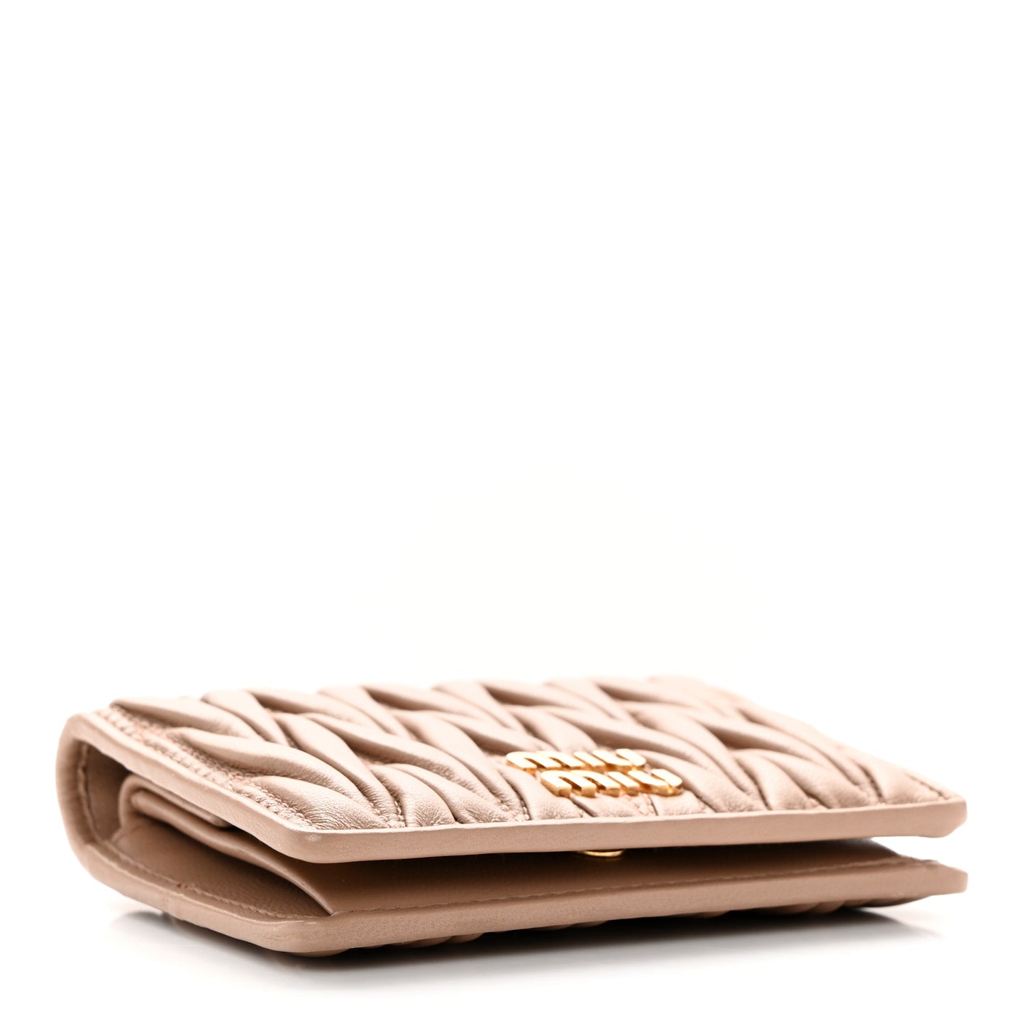 Nappa Matelasse Bi-Fold Compact Wallet Cammeo