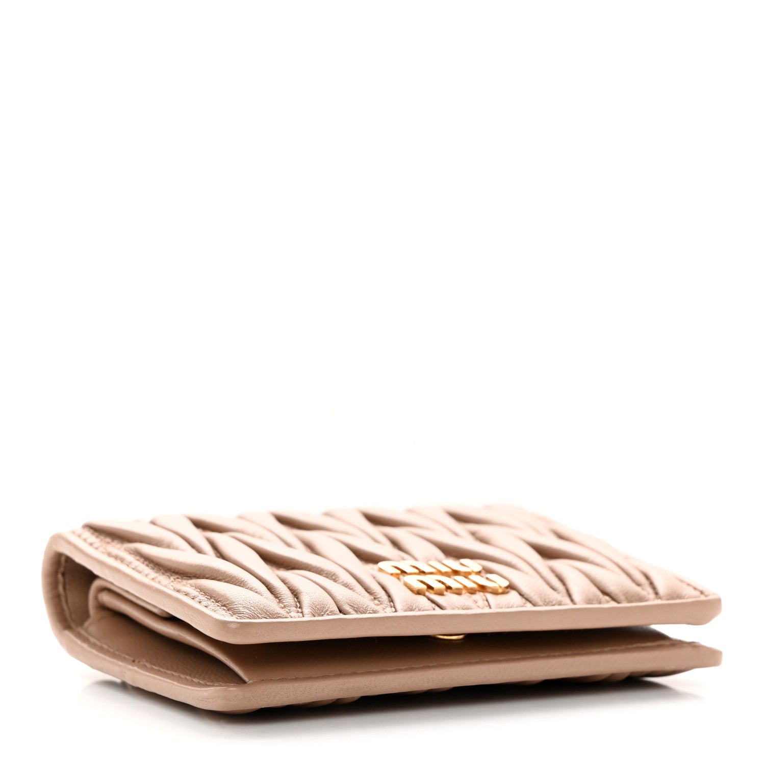 Miu Miu Nappa Matelasse Bi-Fold Compact Wallet Cammeo 4 of 13