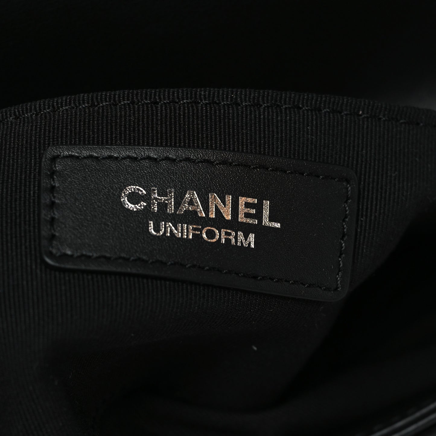 Calfskin Quilted CC Uniform Flap Belt Bag Black