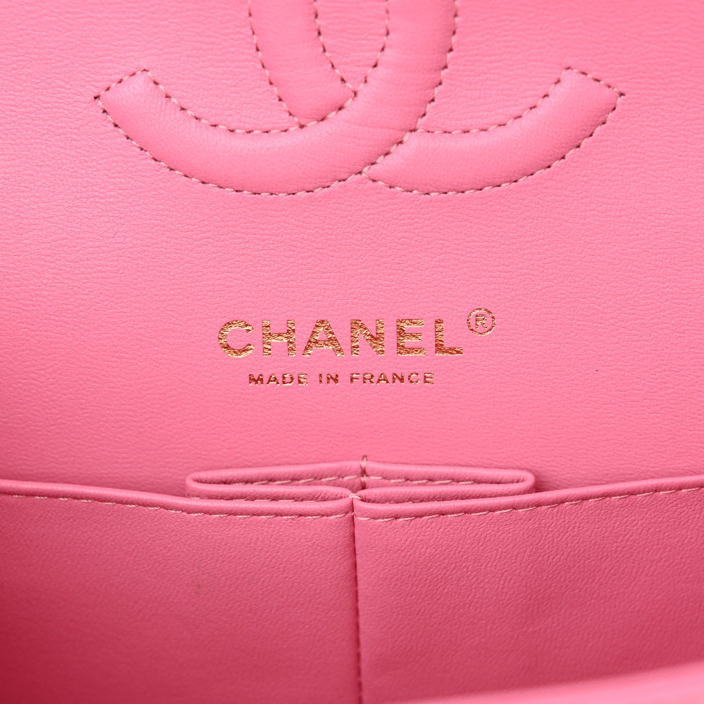 Caviar Quilted Medium Double Flap Pink