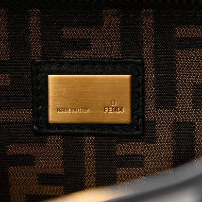 Fendi Goatskin Zucca Medium Peekaboo Iconic Satchel Black Tobacco 7 of 14