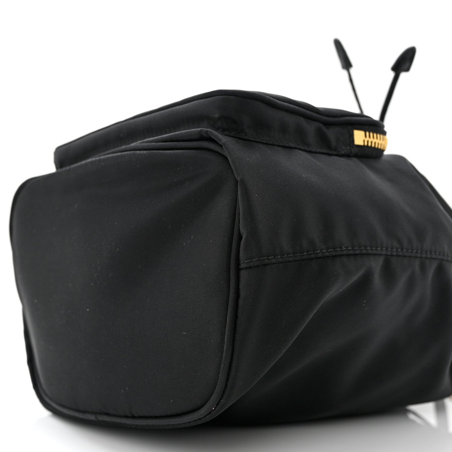 Prada Saffiano Tessuto Nylon Mini Bucket Crossbody Bag Black 9 of 10