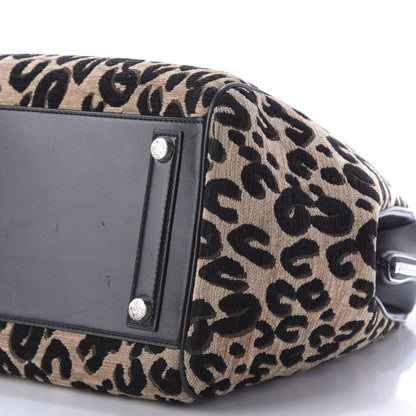 Louis Vuitton Jacquard Velvet Leopard Print Stephen Sprouse North South Bag Black 7 of 10