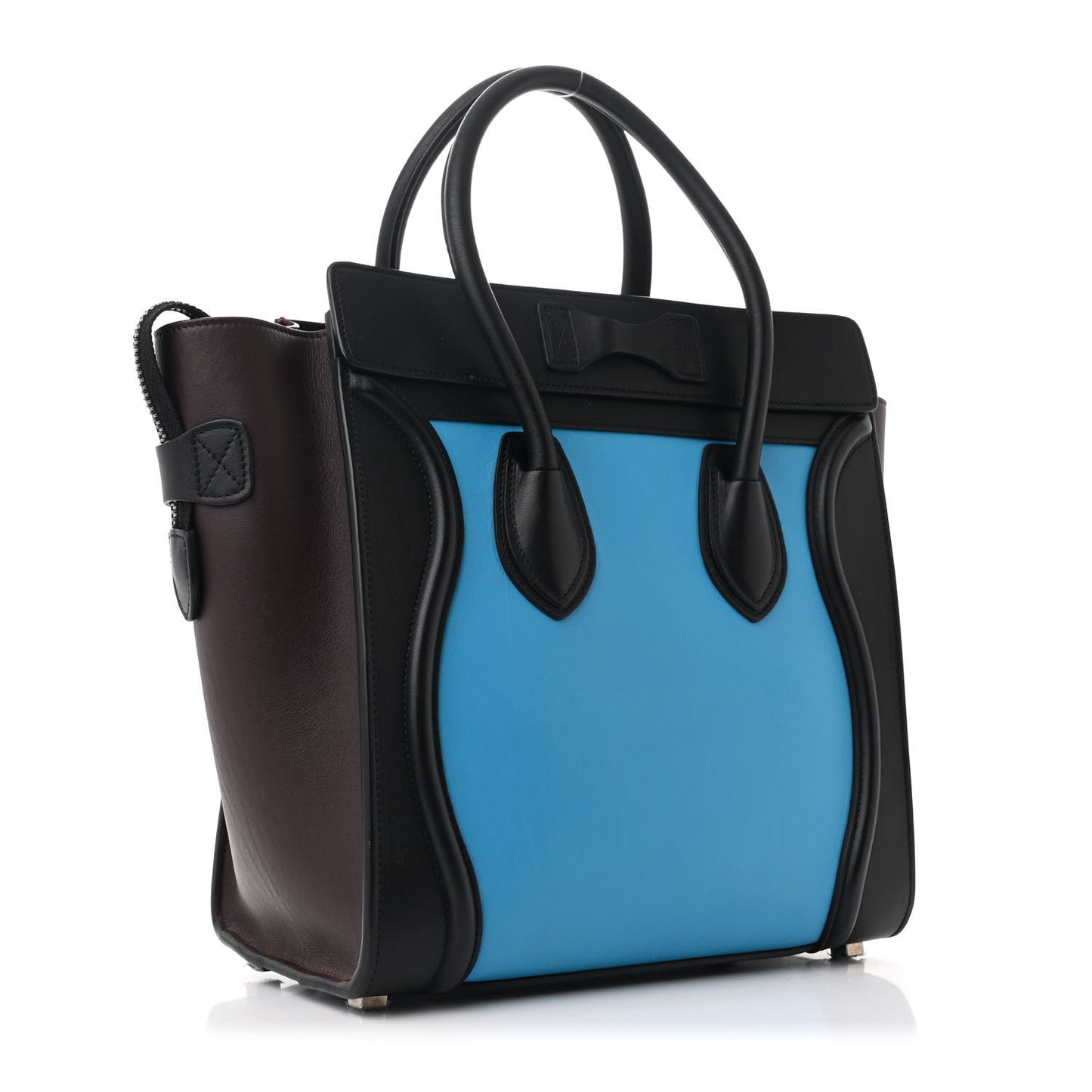 Smooth Calfskin Micro Tri-Color Luggage Turquoise